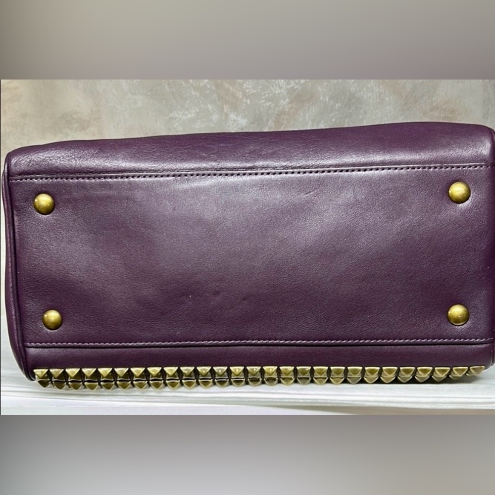 Coach Purple Studded Satchel  Bag - Picture 8 of 13